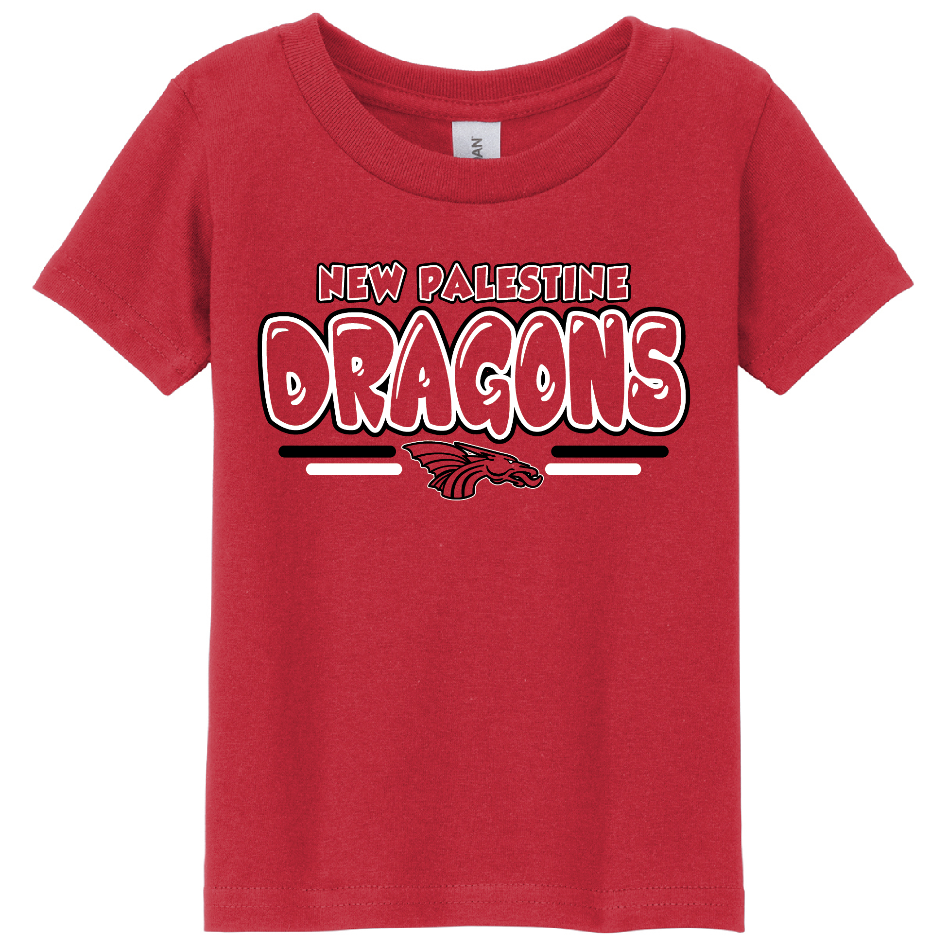 New Palestine Dragons Bubble Text Toddler Tee