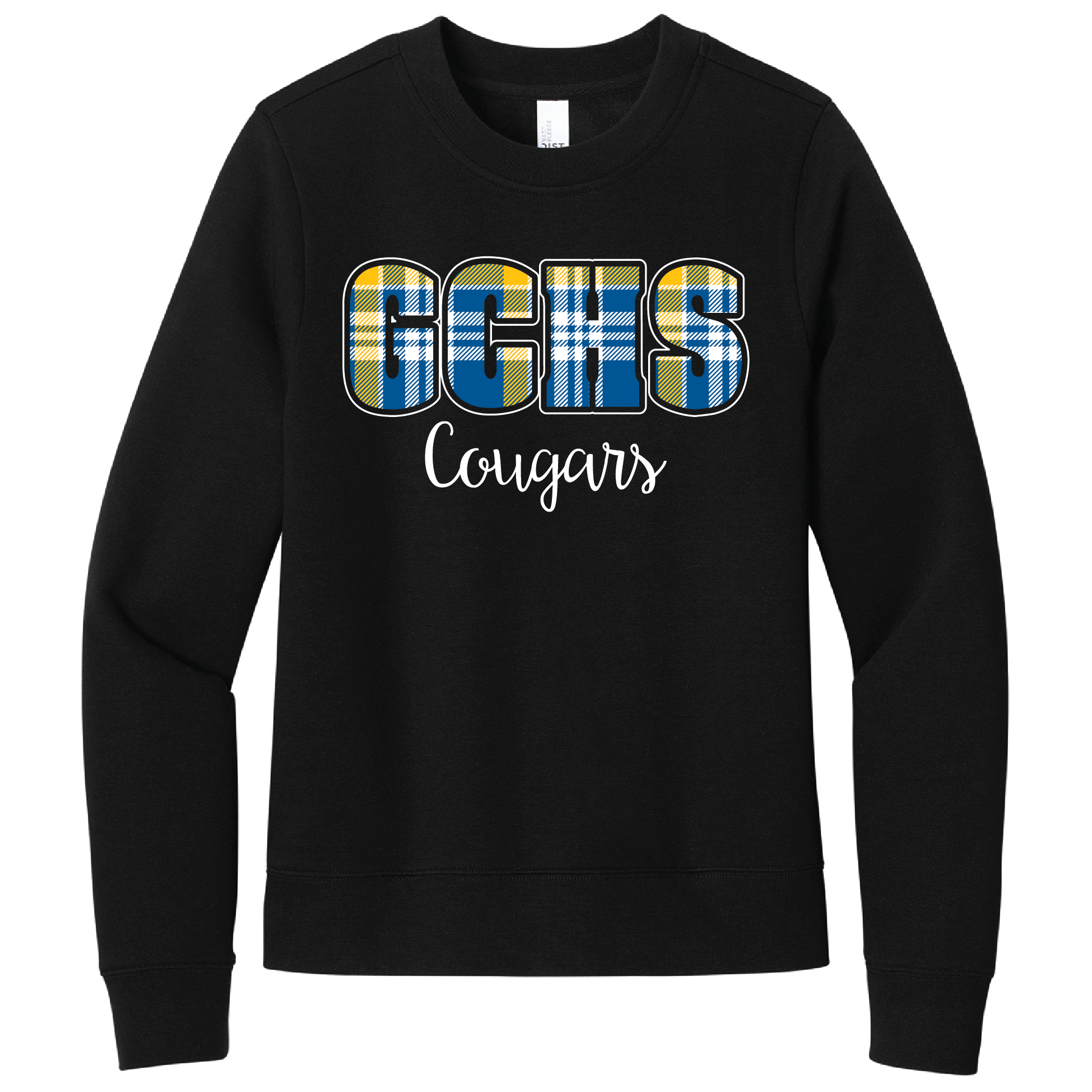 GCHS Cougars Plaid Fleece Crew