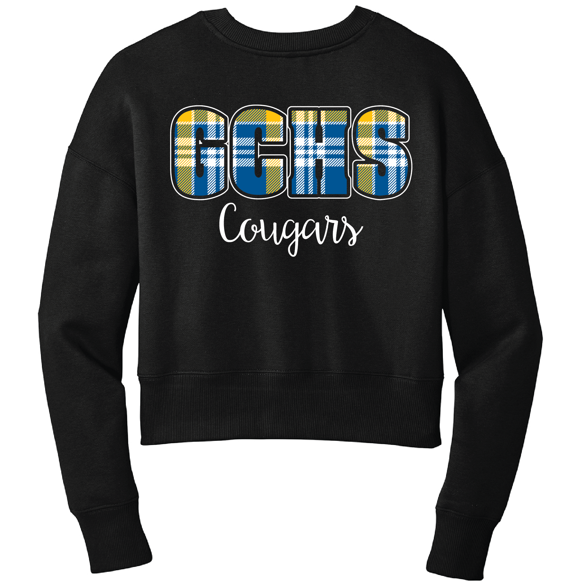 GCHS Cougars Plaid Fleece Cropped