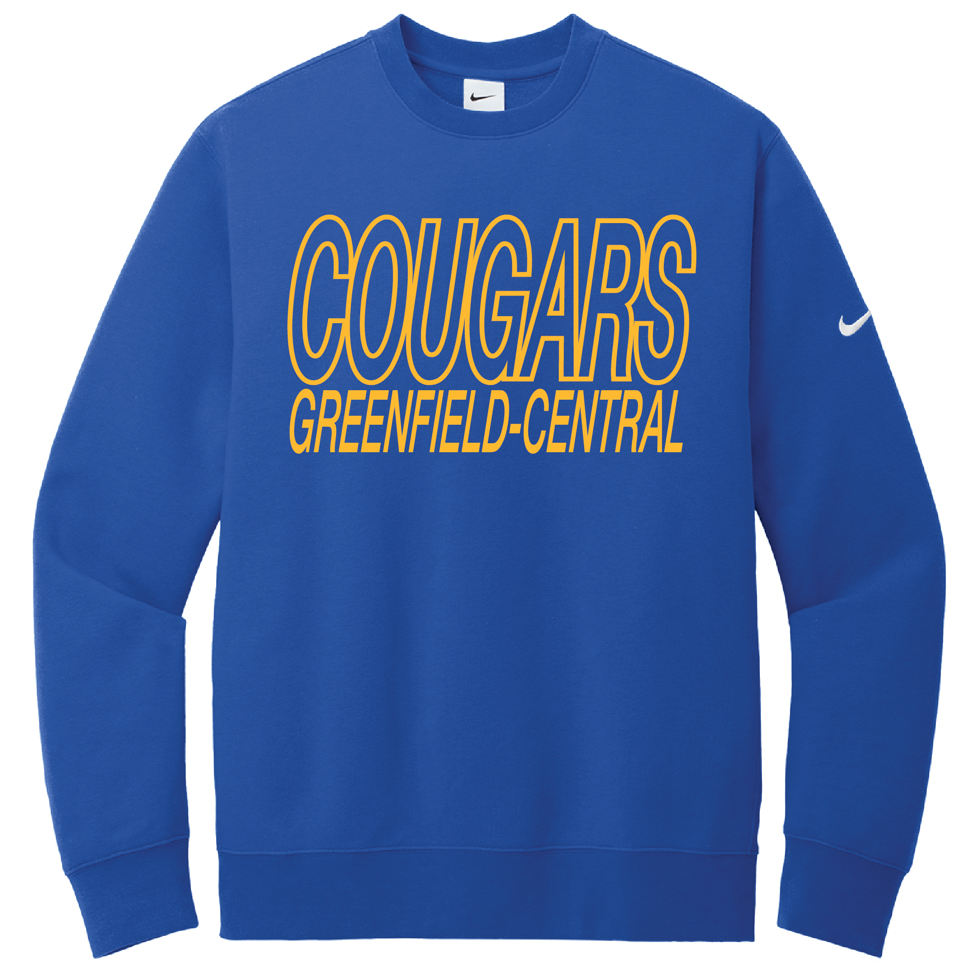 Greenfield Central Cougars Outline Nike Crewneck