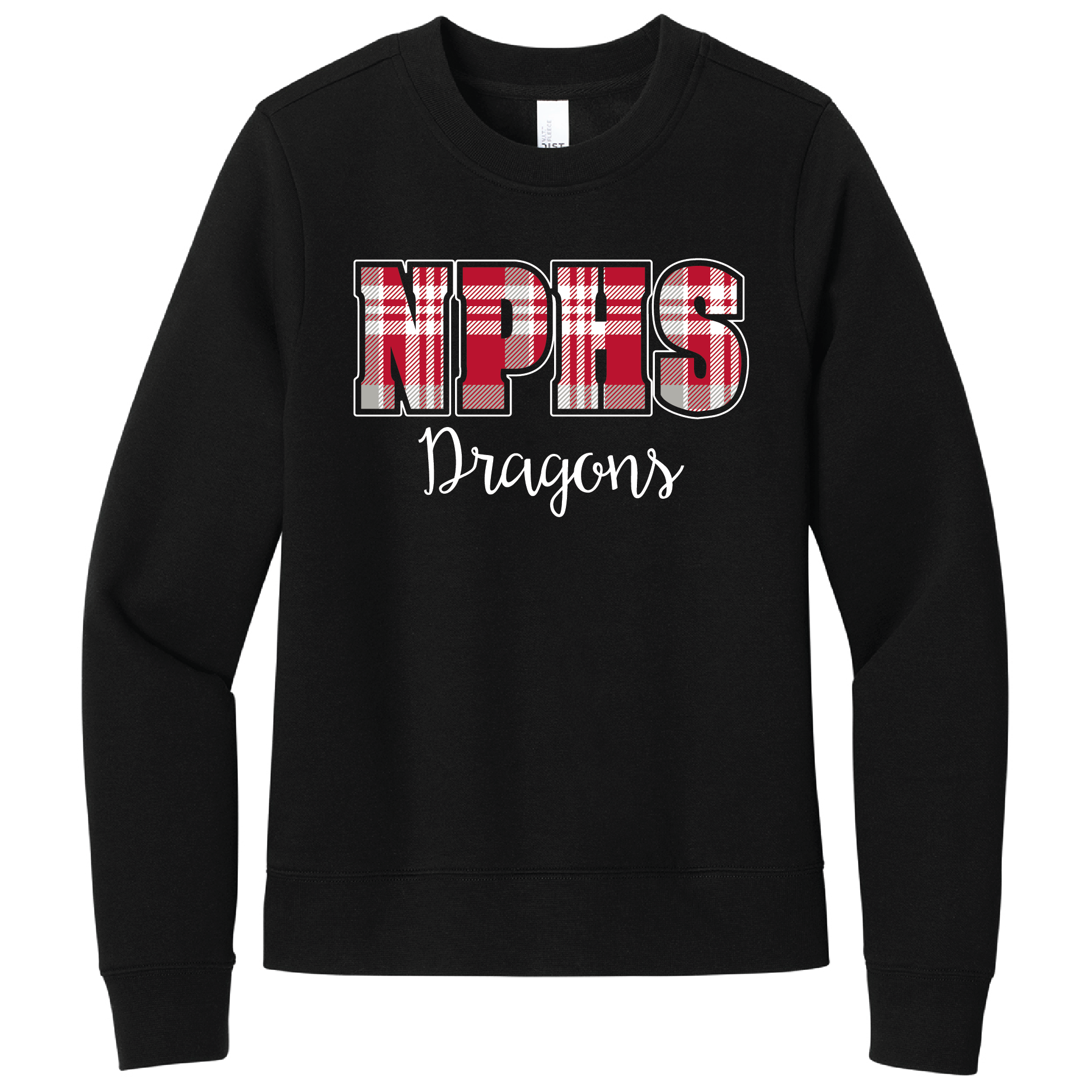 NPHS Dragons Plaid Fleece Crew
